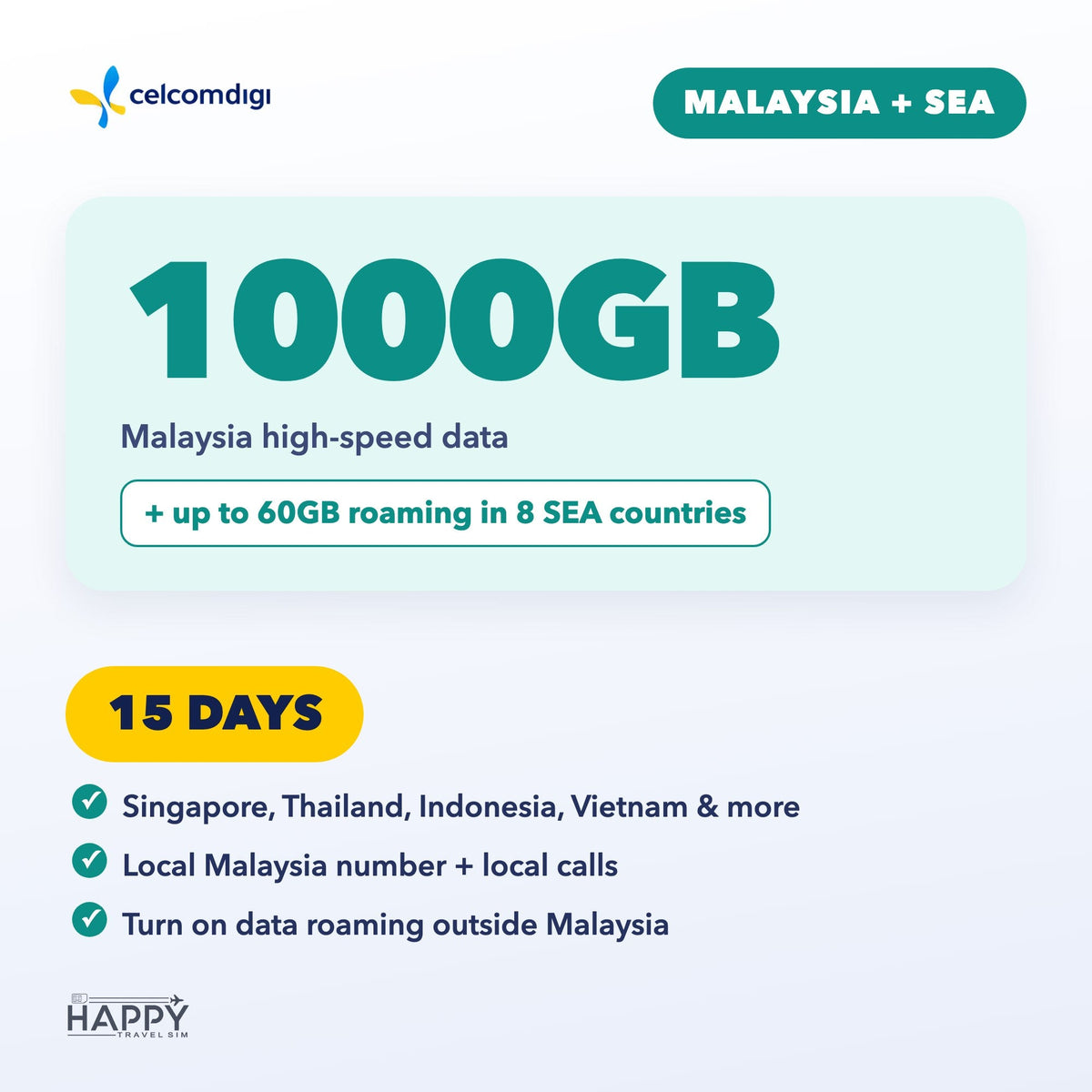 Malaysia Tourist eSIM | Lite · Max · Malaysia + SEA Roaming | Local Number + Calls + 5G