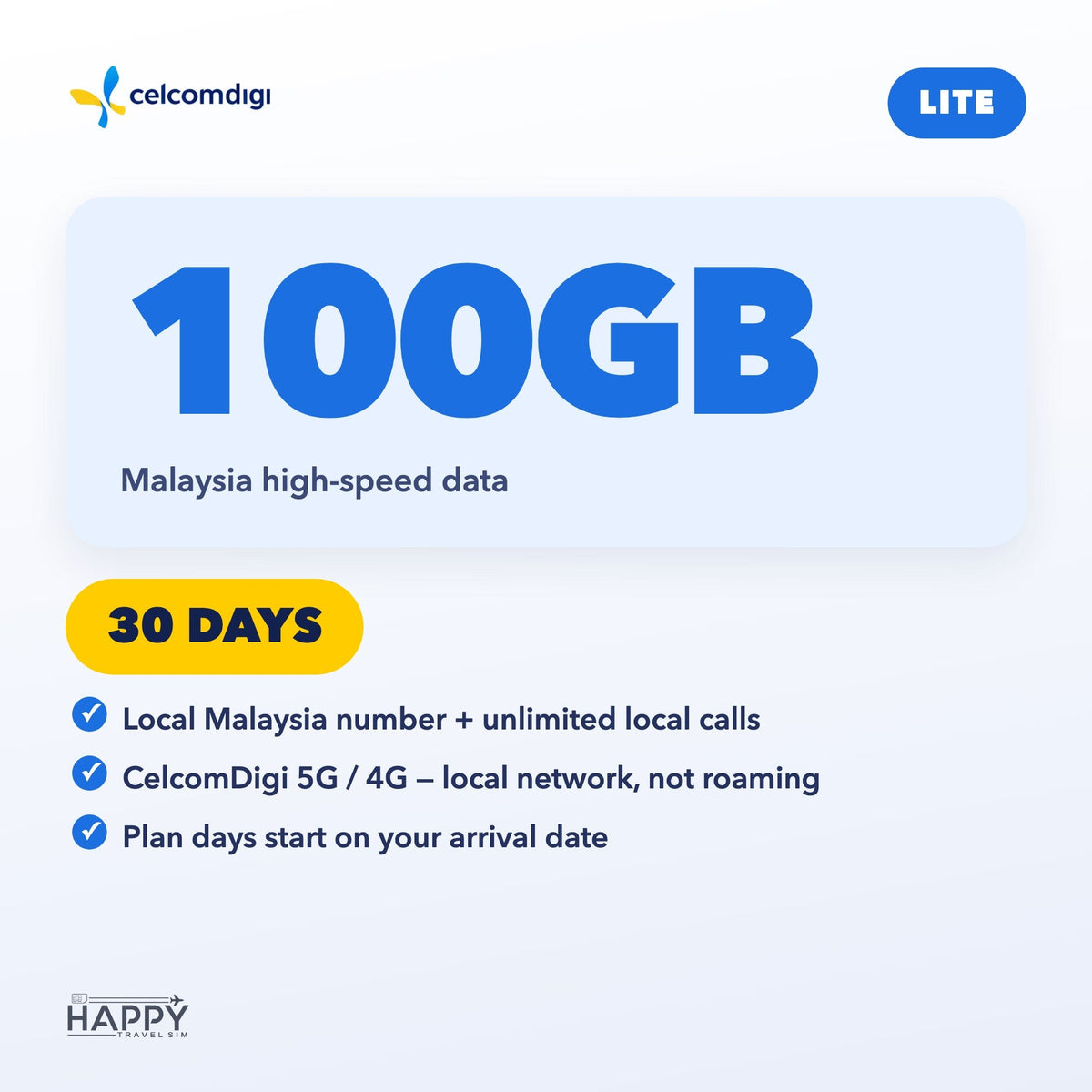 Malaysia Tourist eSIM | Lite · Max · Malaysia + SEA Roaming | Local Number + Calls + 5G