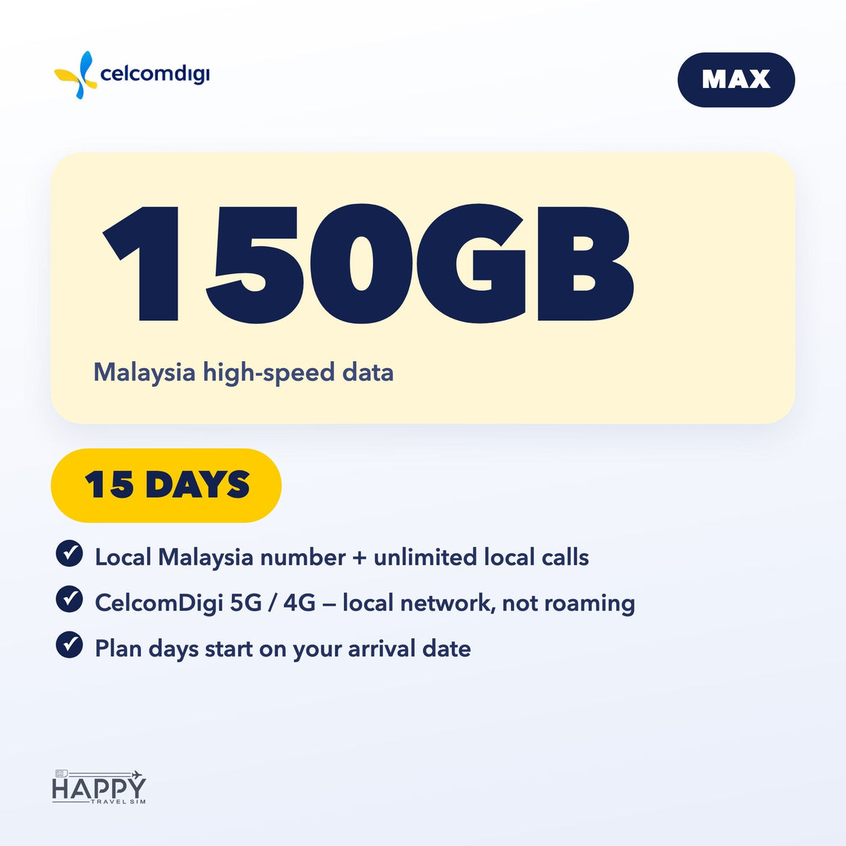 Malaysia Tourist eSIM | Lite · Max · Malaysia + SEA Roaming | Local Number + Calls + 5G