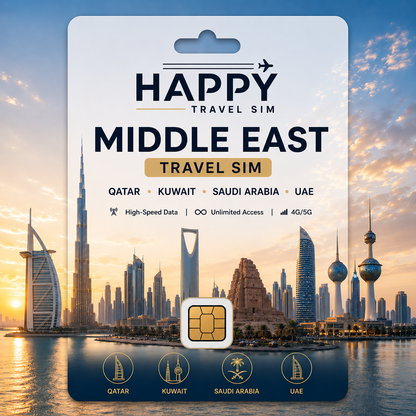 Qatar , Kuwait, Saudi Arabia, UAE Travel SIM Card