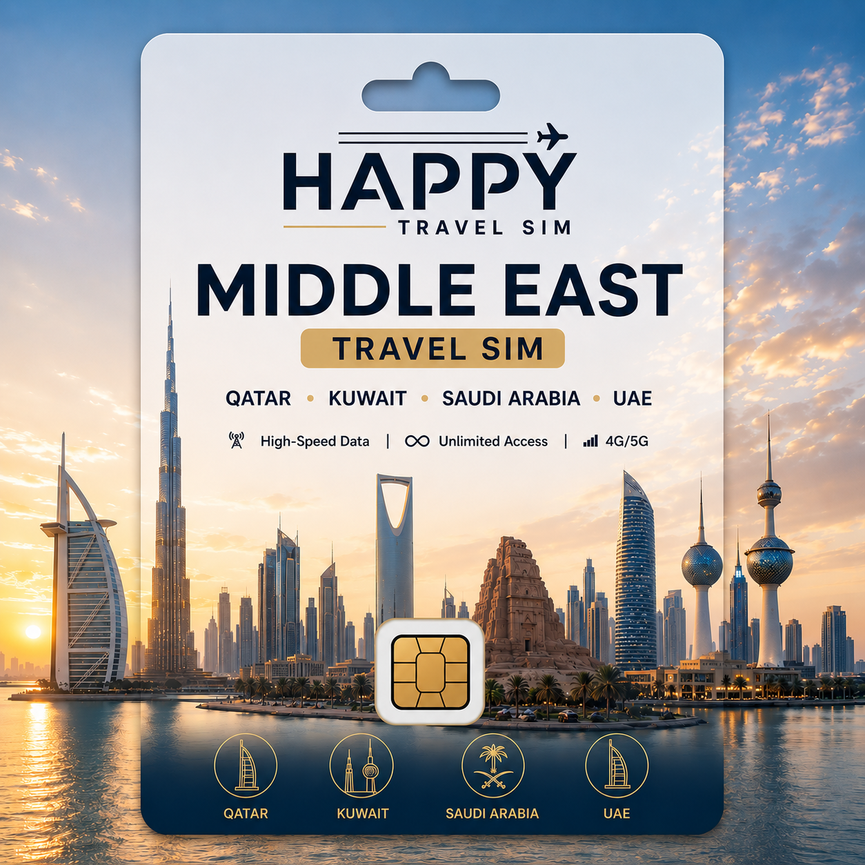 ซิมการ์ดเดินทางกาตาร์ คูเวต ซาอุดีอาระเบีย สหรัฐอาหรับเอมิเรตส์