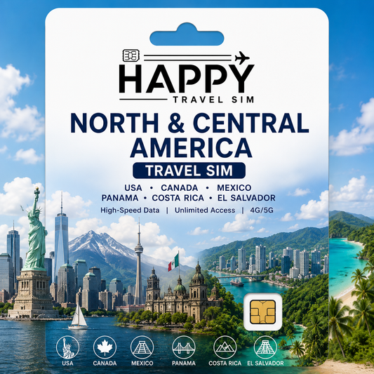 North & Central America，USA, Canada, Mexico, Panama, Costa Rica, El Salvador Travel SIM Card
