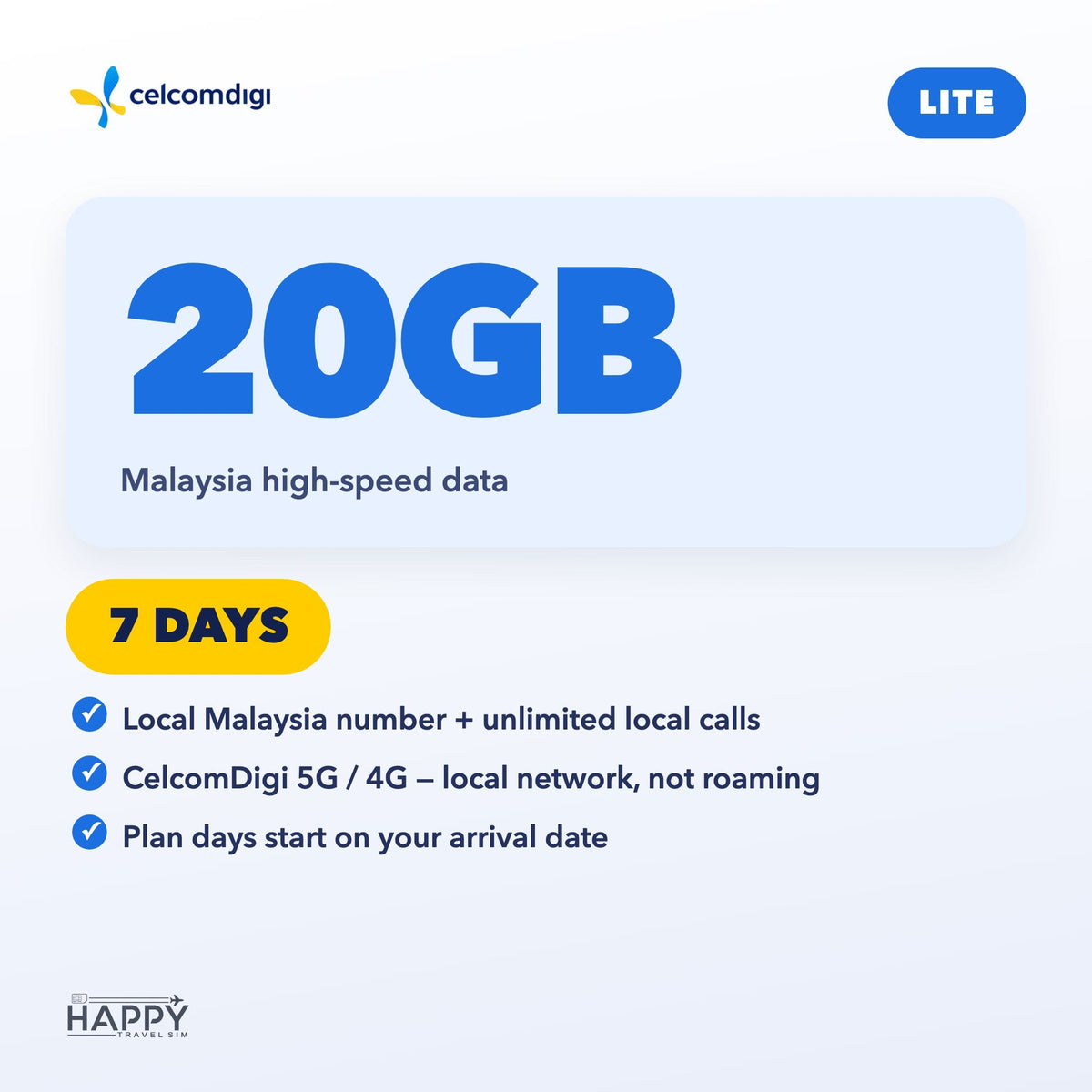 Malaysia Tourist eSIM | Lite · Max · Malaysia + SEA Roaming | Local Number + Calls + 5G